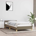 vidaXL Bettgestell mit Kopfteil Taupe 100x200 cm Stoff