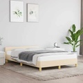 vidaXL Bettgestell mit Kopfteil Creme 120x200 cm Stoff