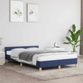 vidaXL Bettgestell mit Kopfteil Blau 120x200 cm Stoff