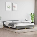 vidaXL Bettgestell mit Kopfteil Dunkelgrau 140x190 cm Stoff