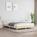vidaXL Bettgestell mit Kopfteil Creme 140x200 cm Stoff