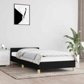 vidaXL Bettgestell mit Kopfteil Schwarz 90x190 cm Stoff