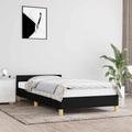 vidaXL Bettgestell mit Kopfteil Schwarz 90x200 cm Stoff