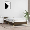 vidaXL Bettgestell mit Kopfteil Dunkelbraun 90x200 cm Stoff
