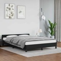 vidaXL Bettgestell mit Kopfteil Schwarz 140x200 cm Kunstleder