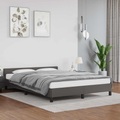 vidaXL Bettgestell mit Kopfteil Grau 140x200 cm Kunstleder