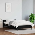 vidaXL Bettgestell mit Kopfteil Schwarz 80x200 cm Kunstleder