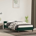 vidaXL Bettgestell mit Kopfteil Dunkelgrün 90x200 cm Samt
