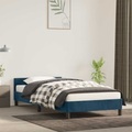 vidaXL Bettgestell mit Kopfteil Dunkelblau 90x200 cm Samt