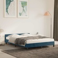 vidaXL Bettgestell mit Kopfteil Dunkelblau 140x190 cm Samt