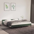 vidaXL Bettgestell mit Kopfteil Dunkelgrün 160x200 cm Samt