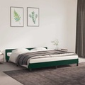 vidaXL Bettgestell mit Kopfteil Dunkelgrün 160x200 cm Samt