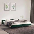 vidaXL Bettgestell mit Kopfteil Dunkelgrün 180x200 cm Samt
