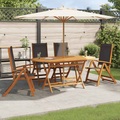 vidaXL Klappbare Gartenstühle 4 Stk. Massivholz Akazie und Textilene