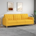 vidaXL 3-Sitzer-Sofa Hellgelb 210 cm Stoff