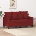 vidaXL 2-Sitzer-Sofa Weinrot 120 cm Stoff