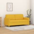 vidaXL 2-Sitzer-Sofa Hellgelb 140 cm Stoff