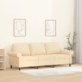 vidaXL 3-Sitzer-Sofa Creme 180 cm Stoff