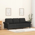 vidaXL 3-Sitzer-Sofa Schwarz 180 cm Stoff