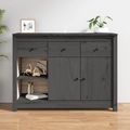 vidaXL Sideboard Grau 100x35x74 cm Massivholz Kiefer