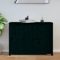 vidaXL Sideboard Schwarz 100x35x74 cm Massivholz Kiefer