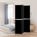vidaXL 3-tlg. Paravent Schwarz 150x220 cm Stoff