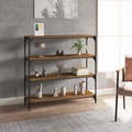 vidaXL Bücherregal Räuchereiche 100x33x100 cm Holzwerkstoff und Stahl