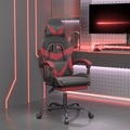 vidaXL Gaming-Stuhl mit Fußstütze Drehbar Schwarz & Weinrot Kunstleder