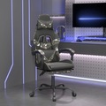 vidaXL Gamingstuhl mit Fußstütze Drehbar Schwarz Tarnfarben Kunstleder