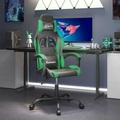 vidaXL Gaming-Stuhl Drehbar Schwarz und Grün Kunstleder