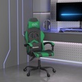 vidaXL Gaming-Stuhl Drehbar Schwarz und Grün Kunstleder