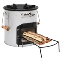 vidaXL, vidaXL Camping-Ofen Silbern 45x25x26 cm Stahl