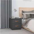 vidaXL Nachttisch Grau 40x34x45 cm Massivholz Kiefer