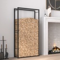 vidaXL Brennholzregal Mattschwarz 80x28x154 cm Stahl