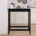 vidaXL Bartisch Schwarz 100x50x110 cm Massivholz Kiefer