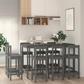 vidaXL 9-tlg. Bar-Set Grau Massivholz Kiefer