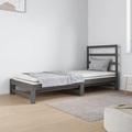 vidaXL Tagesbett Ausziehbar Grau 2x(90x190) cm Massivholz Kiefer