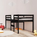 vidaXL, vidaXL Hochbett Schwarz 90x200 cm Massivholz Kiefer