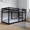 vidaXL Etagenbett Schwarz 90x200 cm Massivholz Kiefer