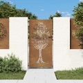 vidaXL, vidaXL Gartentor 85x200 cm Cortenstahl Baum-Design