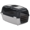 vidaXL Transportbox für Haustiere Grau und Schwarz 61x40x38 cm PP