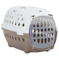 vidaXL Transportbox für Haustiere Weiß und Braun 50x34,5x32 cm PP