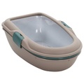 vidaXL, vidaXL Katzenklo Braun und Weiß 59x39x22 cm PP