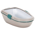 vidaXL, vidaXL Katzenklo Braun und Weiß 69,5x47x26 cm PP