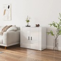 vidaXL Sideboard Hochglanz-Weiß 80x33x70 cm Holzwerkstoff