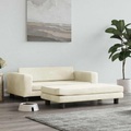 vidaXL Hundebett mit Verlängerung Creme 100x50x30 cm Samt