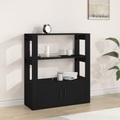 vidaXL Sideboard Schwarz 80x30x90 cm Holzwerkstoff