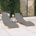 vidaXL, vidaXL Sonnenliegen 2 Stk. mit Auflagen Massivholz Teak