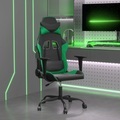 vidaXL Gaming-Stuhl Schwarz und Grün Kunstleder