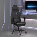 vidaXL Gaming-Stuhl mit Fußstütze Schwarz Kunstleder